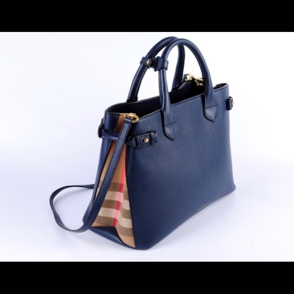 Burberry Navy Blue medium size tote - Picture 2 of 4